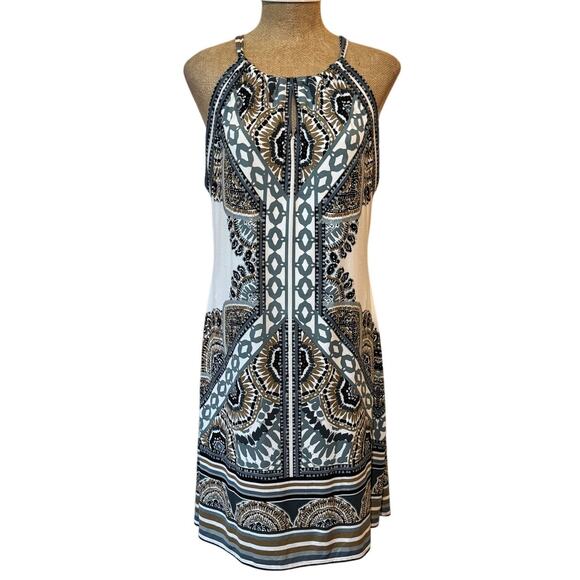 Hale Bob Women's Halter Neck Tie Jersey Knit Dress Adjustable Neck Sz Large EUC - Picture 2 of 15